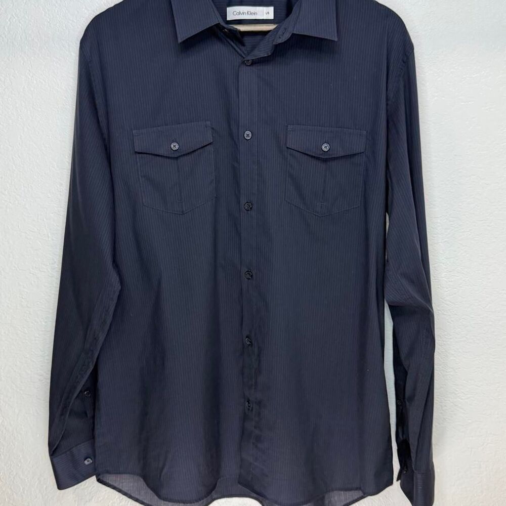 Calvin-klein Men's Navy and Black Shirt